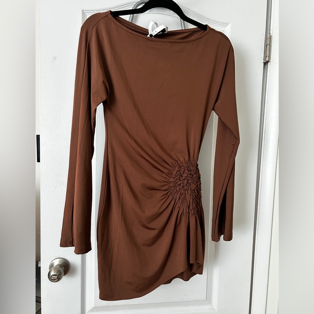 SNDYS Olividae Mini Dress in Mocha Small NWT - Picture 9 of 11